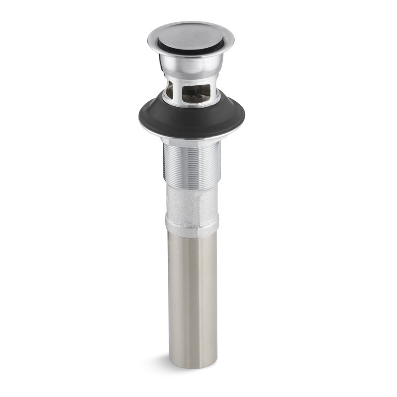 Pop-Up Bathroom Sink Drain, Brushed Chrome, Yes