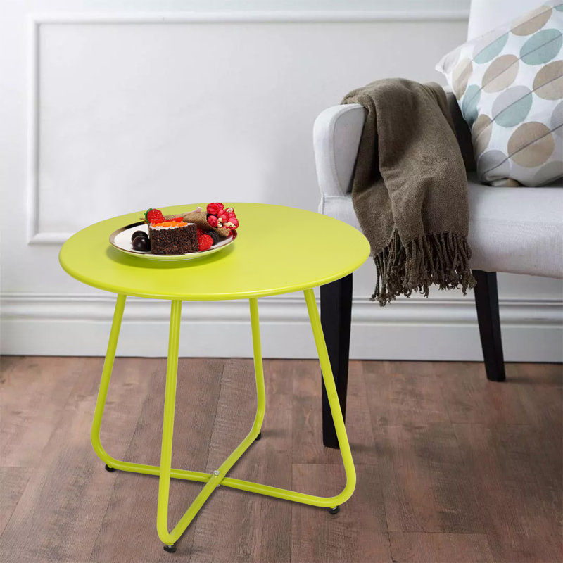 Table d'appoint en métal Naropa, Lime