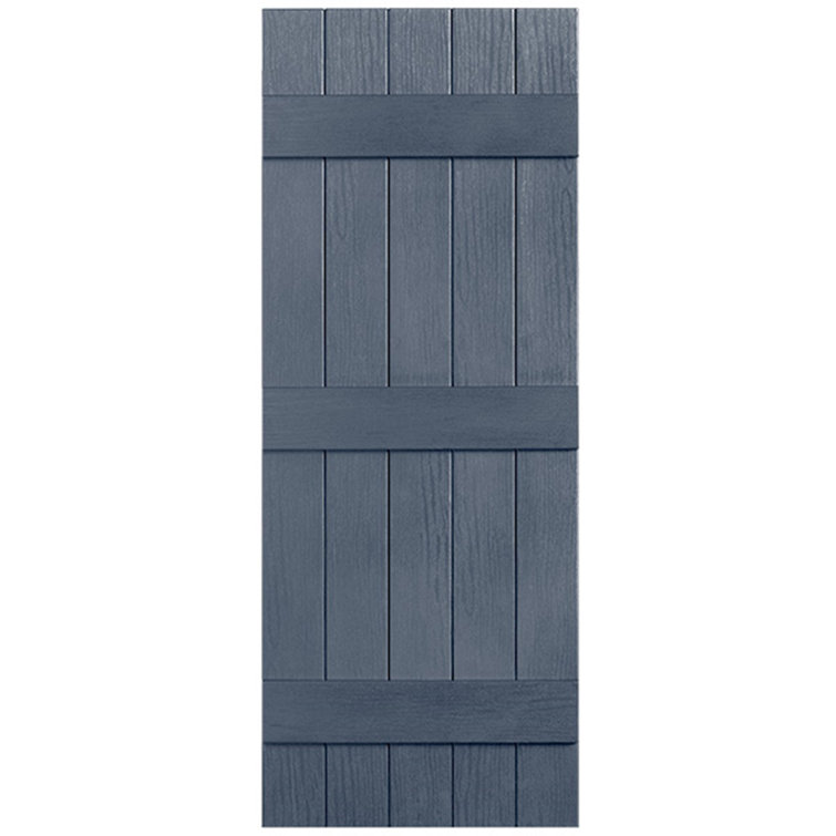 Three Batten, Five Board Closed Vinyl Shutters Pair