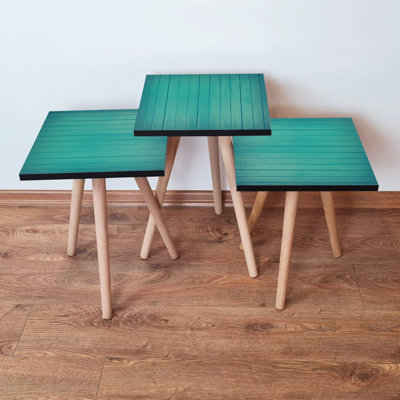 Ensemble de 3 tables gigognes Modern Modern 100% panneau de fibres à densité moyenne, design scandinave, élégant et polyvalent pour la décoration intérieure