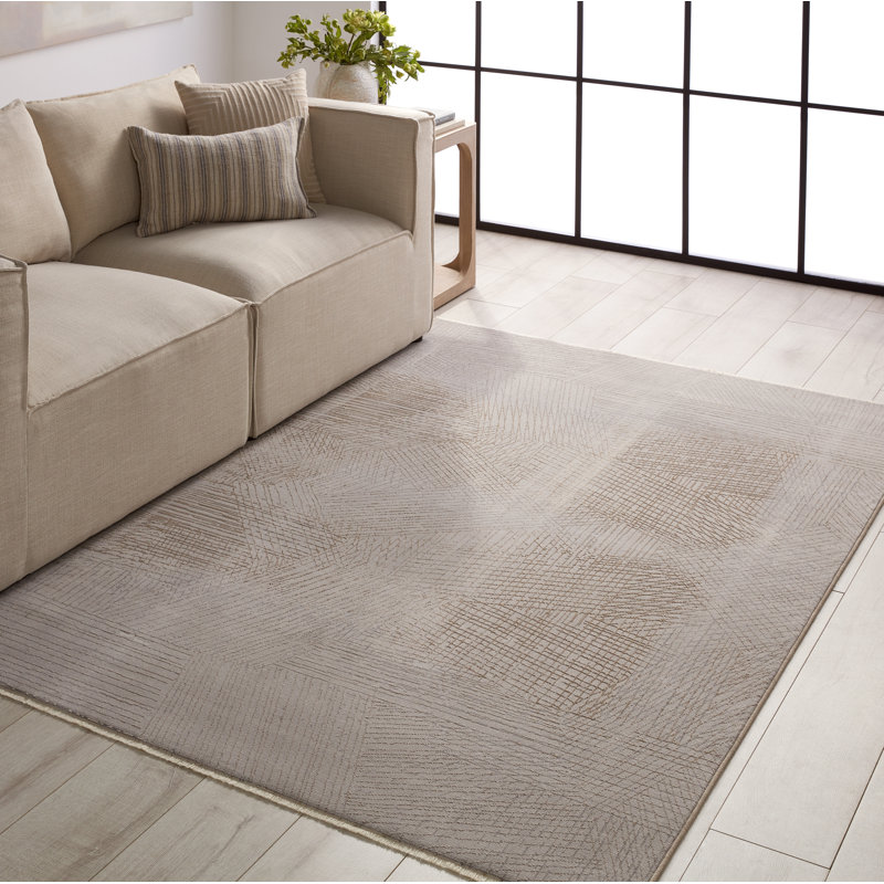 Tapis gris à motif géométrique Antoni, Rectangle 9 pi 6 po x 12 pi 6 po