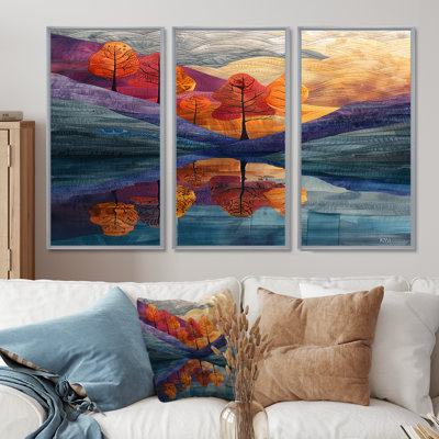 Ensemble de salon Red Wall Trees par The Mountain Lake