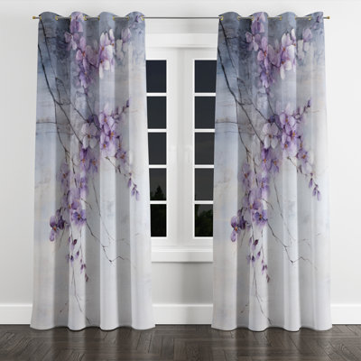 Ayline - Violets Blackout Grommet Curtain - 1 Panel