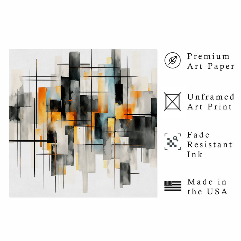 «Abstract», reproduction d'art moderne sans cadre abstrait, H 20 po x l 20 po