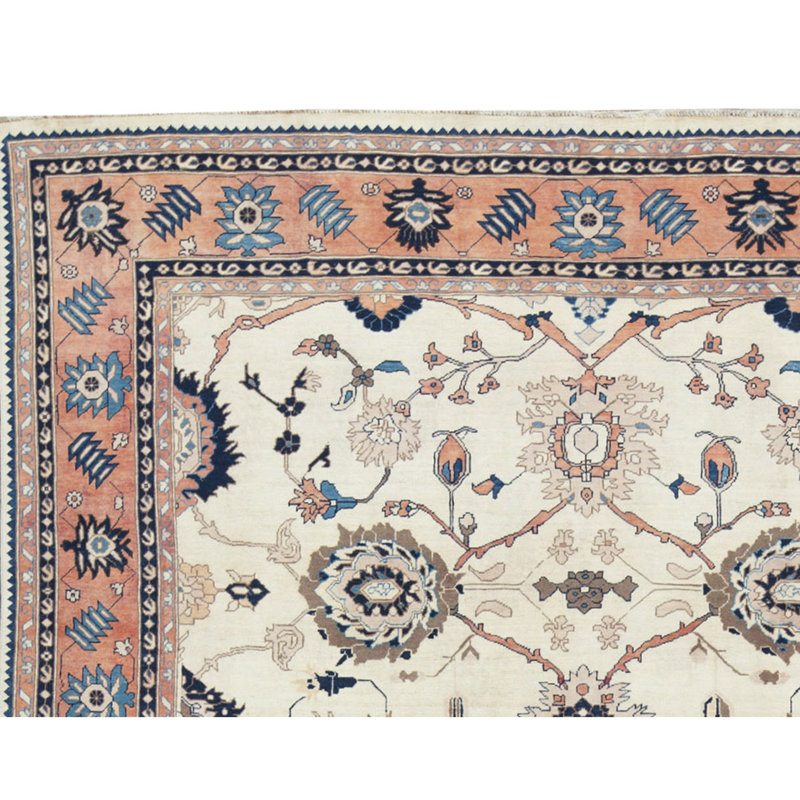 Tapis beige noué à la main de haute qualité