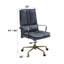 Chaise de bureau en cuir gris pivotant à 360 degrés, hauteur de siège réglable, roulettes, base à 5, coussin rare et dossier merveilleux