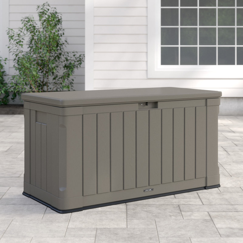 Heavy-Duty 435L Resin Storage Box, Roof Brown