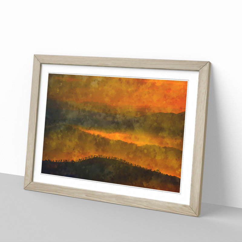 Hills in Tuscany Italy - Picture Frame Painting Print, Oak Framed, 45cm H x 63cm W x 2cm D