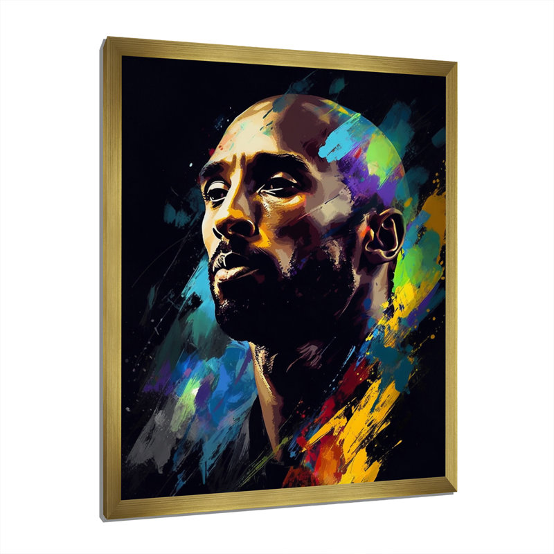 «Kobe Memory I - Sports», reproduction sur toile, Encadrement doré, H 40 po x l 30 po x P 1,5 po