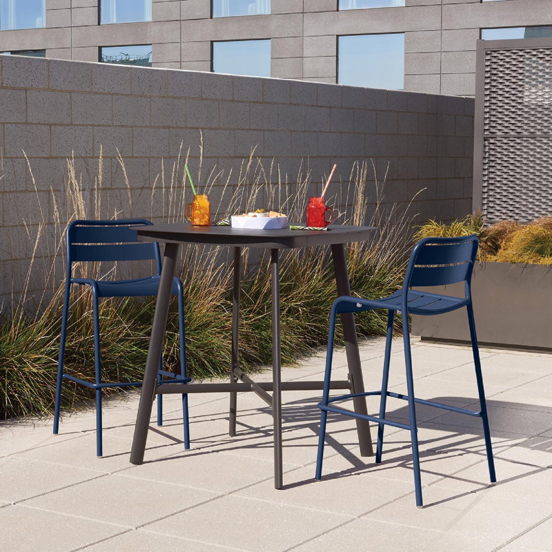 Kapri Outdoor Bar Stool, Prussian