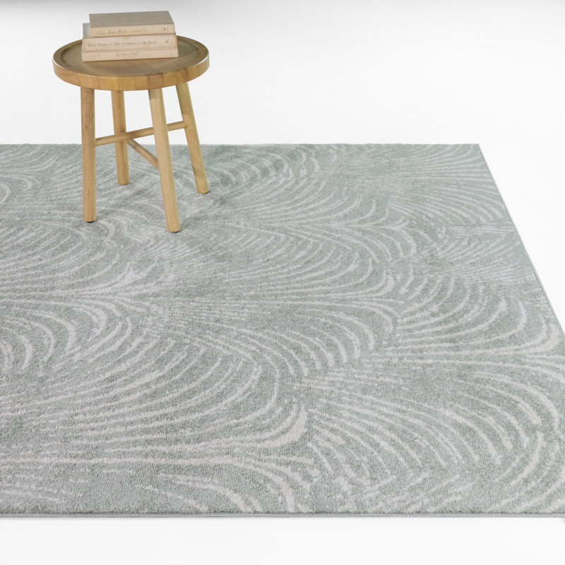 Vieira Sage Art Deco Trellis Area Rug, 5'3" x 7'