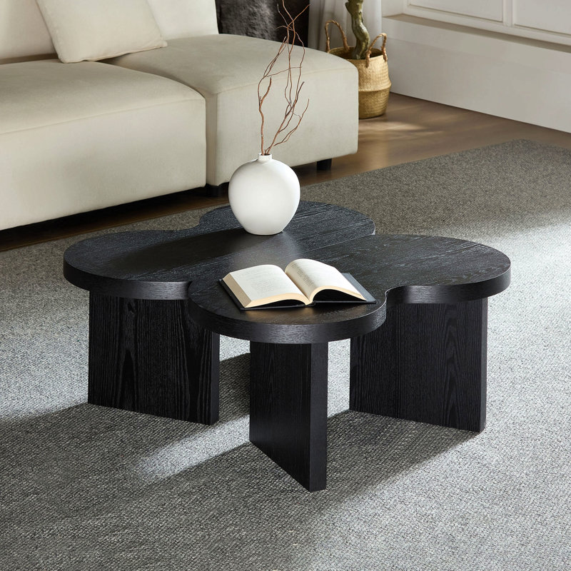 Table basse en MDF Modern Butterfly, Noir
