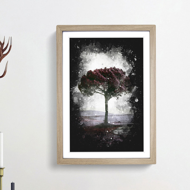 Tree in Tuscany Italy - Framed Print, Oak Framed, 87cm H x 62cm W x 2cm D