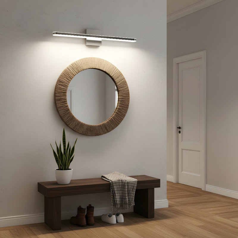 Luminaires de salle de bain modernes à intensité variable à DEL pour meuble-lavabo à DEL avec lampes chromées pour miroir de salle de bain 24 po.