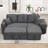 Versatile Reversible Sofa Bed With Side Shelf And Storage Chaise-506992004