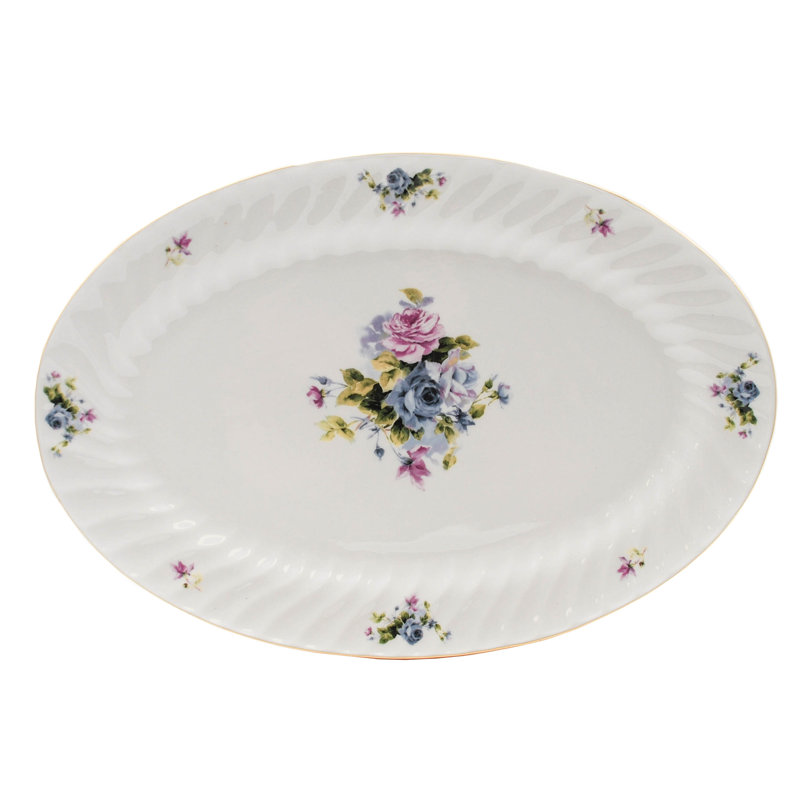Ramsha 45-Piece Porcelain Dinnerware Set – Service for 8, White with Embossed Detail