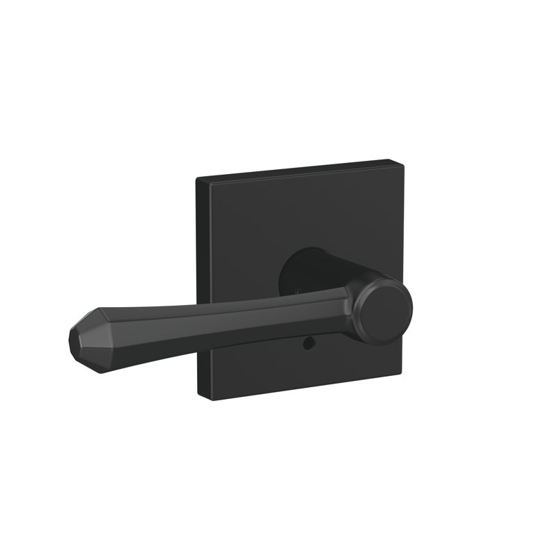 Dempsey Non-Turning Lever with Collins Trim, Matte Black
