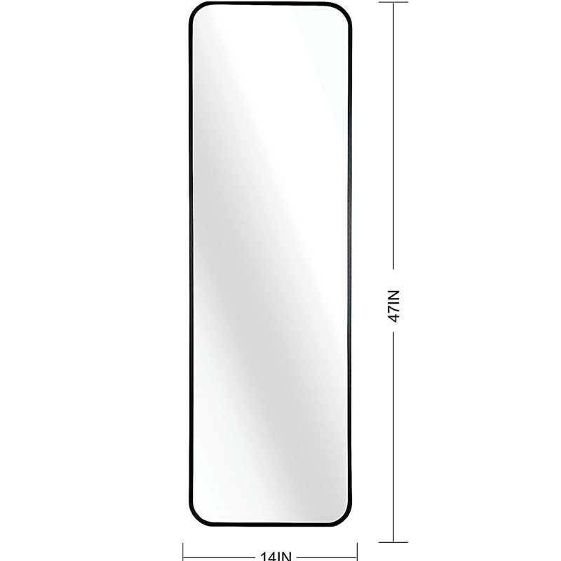 47 x 14IN Door mirror.(W2203P182244), Black