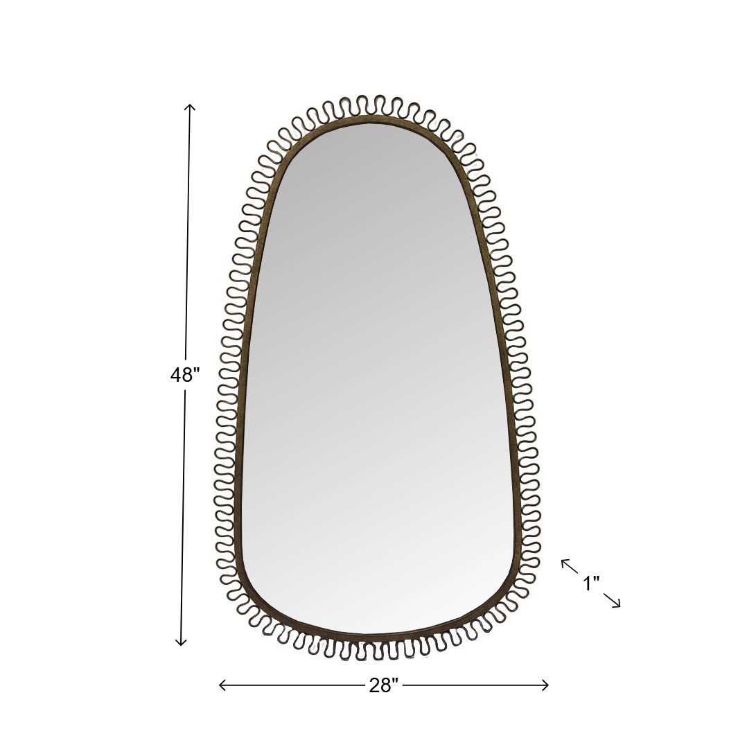 Squiggle Oval Mirror Bronze