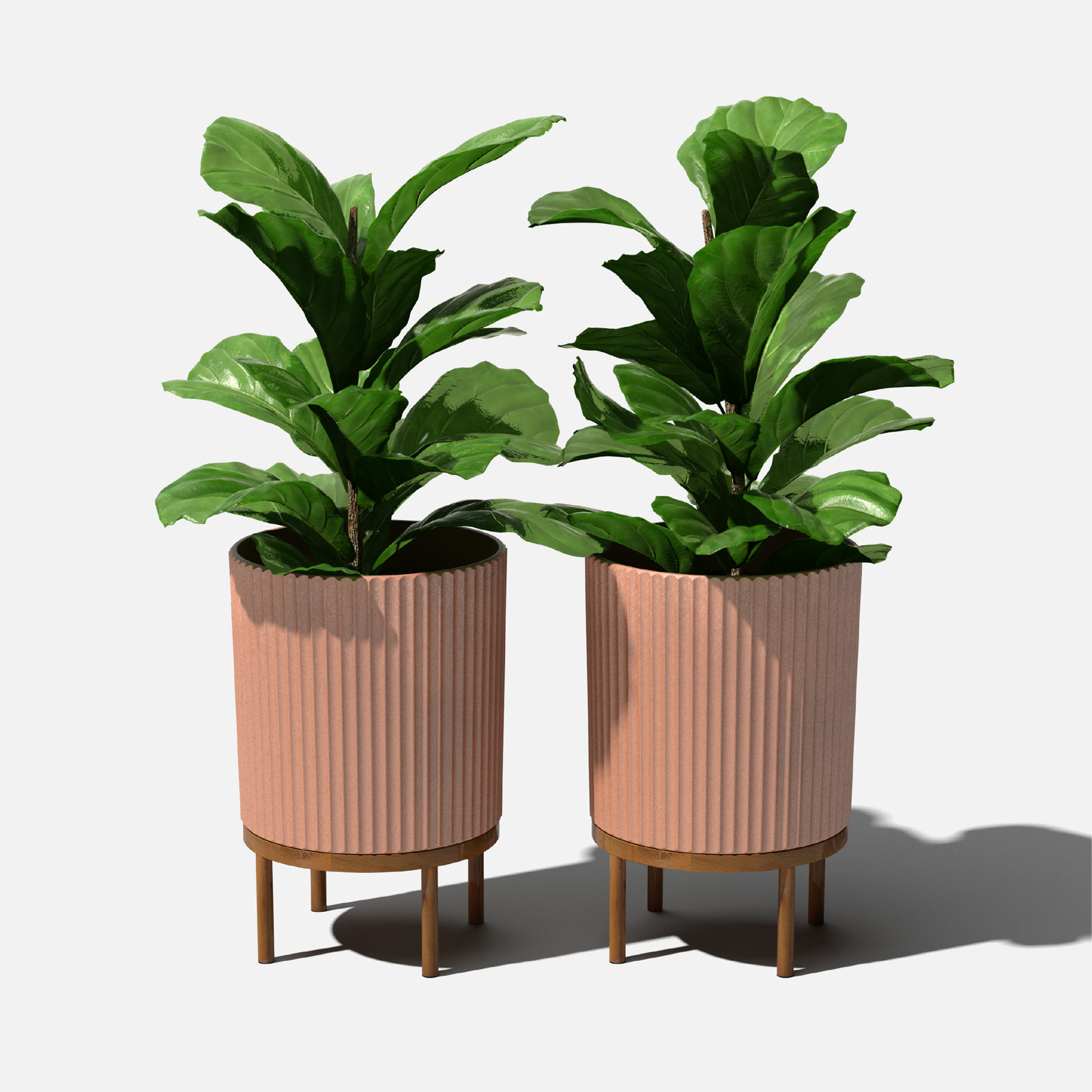 Demi Series Planter with Stand, 2, 22" H x 14.75" W x 14.75" D, Terracotta/Brown