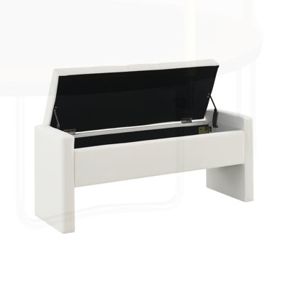 Modern Bed End Bench with Storage, Upholstered Large Foot Rest Stool, Comfy Window Vanity Bench for Living Room, Bedroom, Dorm, and Coffee Table