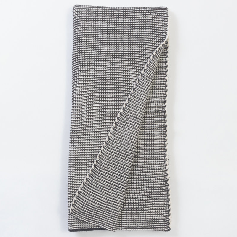 Cohen Knitted Throw Blanket, Charcoal Gray