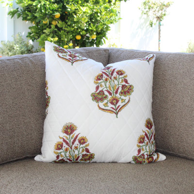 Floral Cotton Pillow Cover