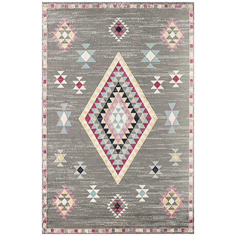 Tapis gris / rose / bleu Wilmoth Southwestern, Rectangle 4 pi x 6 pi