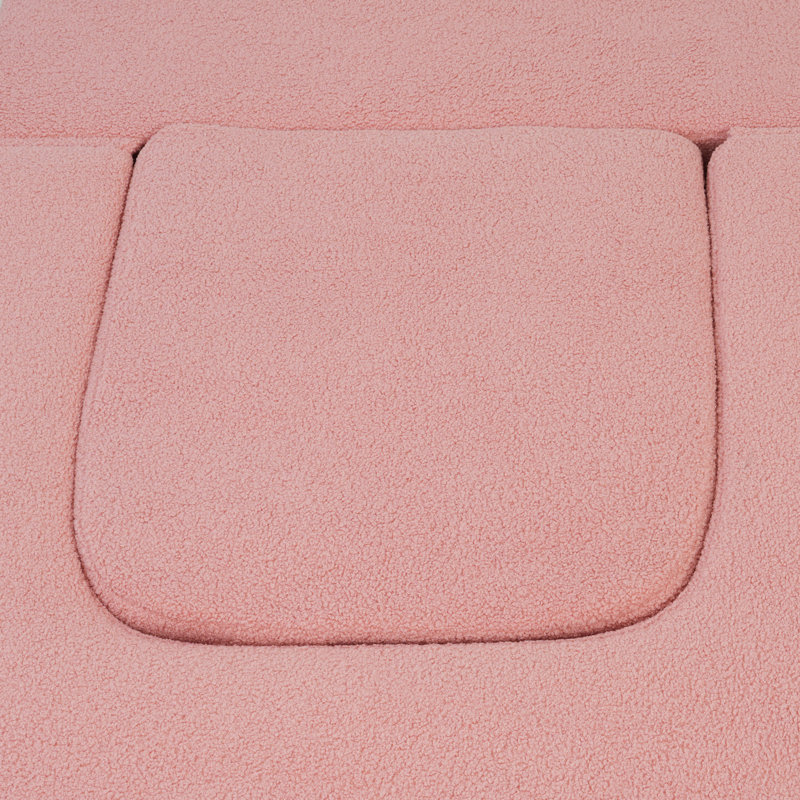 Fauteuil-lit 2 en 1 avec repose-pieds convertible Ivona Ivona Modern, aucun assemblage requis, Rose