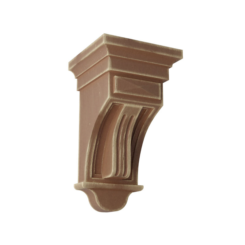 Corbeille à cannelures en bois surélevée vintage l 5 5 po x P 5 1/2 po x H 10 po, H 10 po x l 5,5 po x P 5,5 po, Brun patiné
