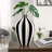  Gelb Handmade 11" Ceramic Black And White Striped Vase-811211502
