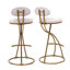 Ensemble de 2 tabourets ronds à imprimé rond en métal noir pour îlot de cuisine et salle à manger-687332847