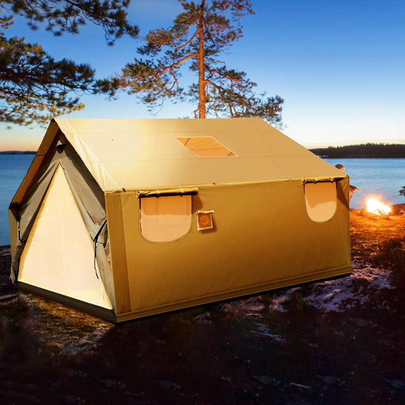 Tente murale en toile 14 x 16 pi avec cadre, ignifuge pour 12 personnes, 8 personnes, H 118 po x l 118 po x P 141,7 po