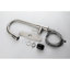 Robinet à poignée simple en nickel brossé à arche haute pour évier de cuisine - Robinet à douchette extractible en acier inoxydable avec bec rotatif vers le bas