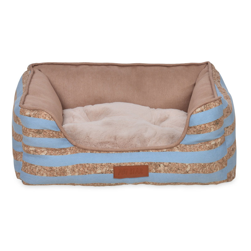 Kathleen Striped Polyester Pet Bed, 20cm H x 61cm W x 51cm D