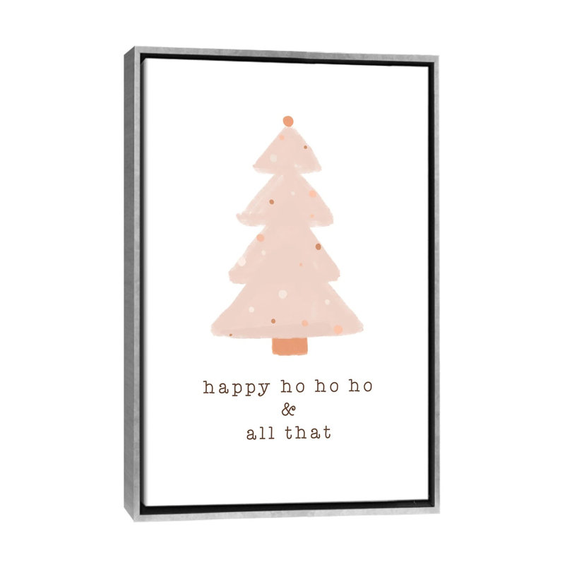 « Happy Ho Ho Ho » par Orara studio, reproduction d’art, H 26 po x l 18 po x 1,5 po, Toile avec cadre argenté, Pas de tapis
