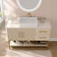 Meuble-lavabo moderne de 36 po avec lavabo vasque en céramique, meuble autoportant d'appoint doré-122947381