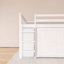 Lit mezzanine simple à structure en bois avec armoire de rangement, tiroir et bureau coulissant-567385163