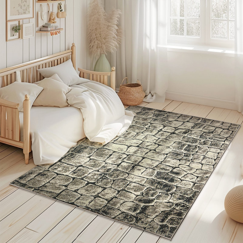 Tapis moderne moderne pour tapis de salon, Rectangle 5 pi 3 po x 7 pi 7 po