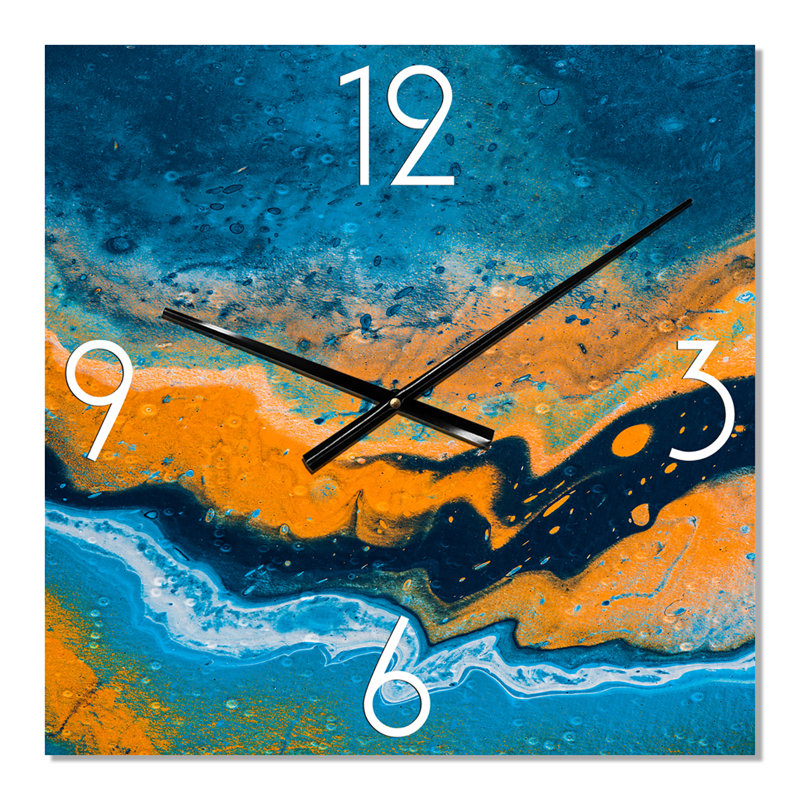 Horloge murale abstraite à composition abstraite en marbre IV, Grand