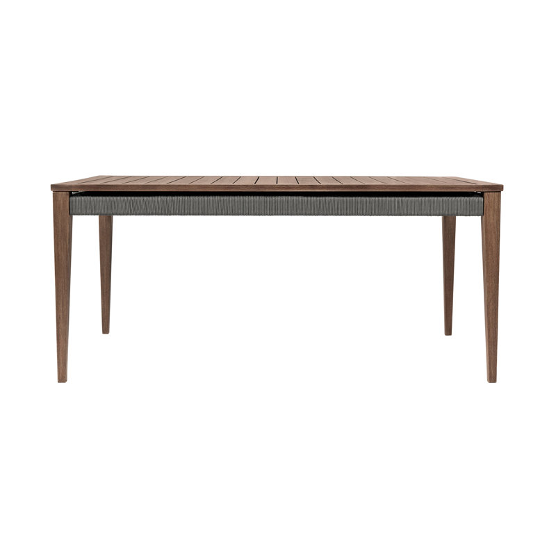 Orbit Outdoor Patio Dining Table In Weathered Eucalyptus Wood