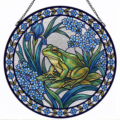 Panneau de vitrail Frog