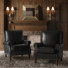 Chaise d'appoint en cuir véritable Wajeeh