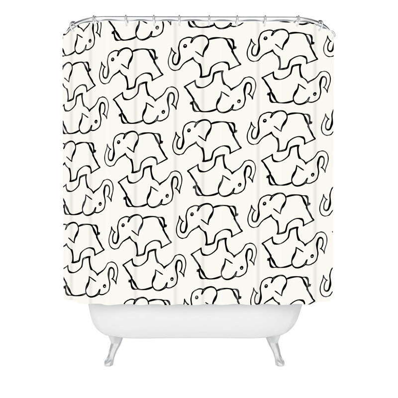 Rideau de douche simple darling éléphants allyson johnson