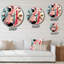 Horloge murale Fleurs de rythme en rose et bleu I-93395009