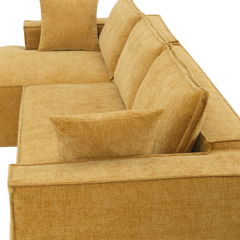 Canapé modulaire Boneless Minimalist, Chenille jaune