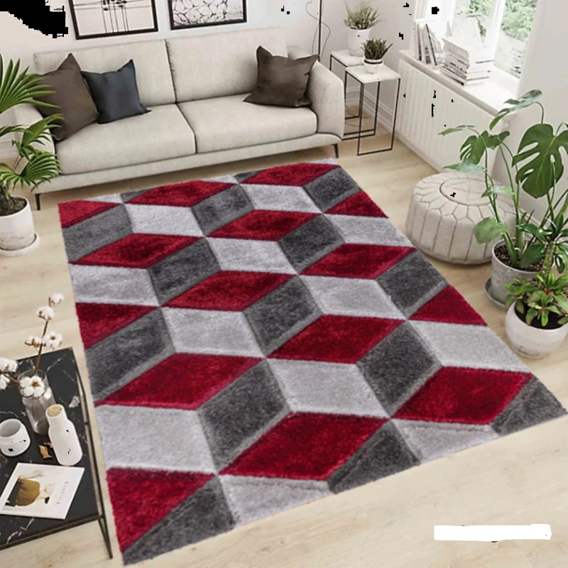 Modern Large Shaggy Rug Hallway Living Room Area Rug Bedroom Carpet Mat, Rectangle 120 x 170 cm