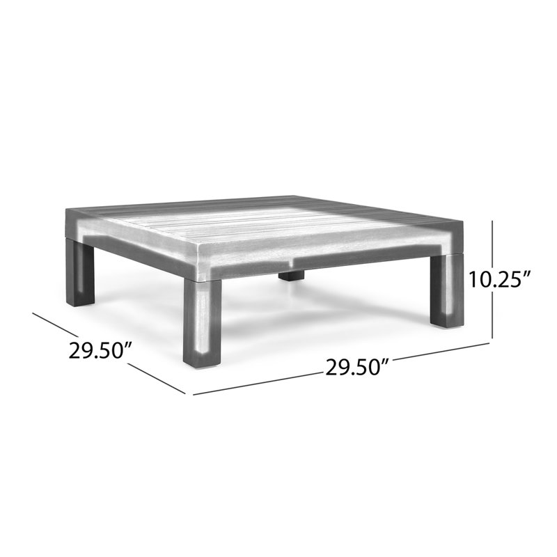 Table basse de salon, 10.285" H x 29.535" W x 29.535" D, Grey, Does Not Apply