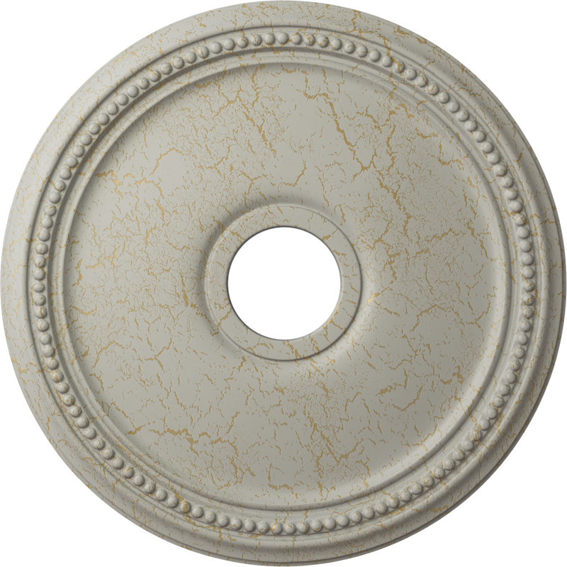 18-Inch Pot of Cream Crackle Polyurethane Ceiling Medallion