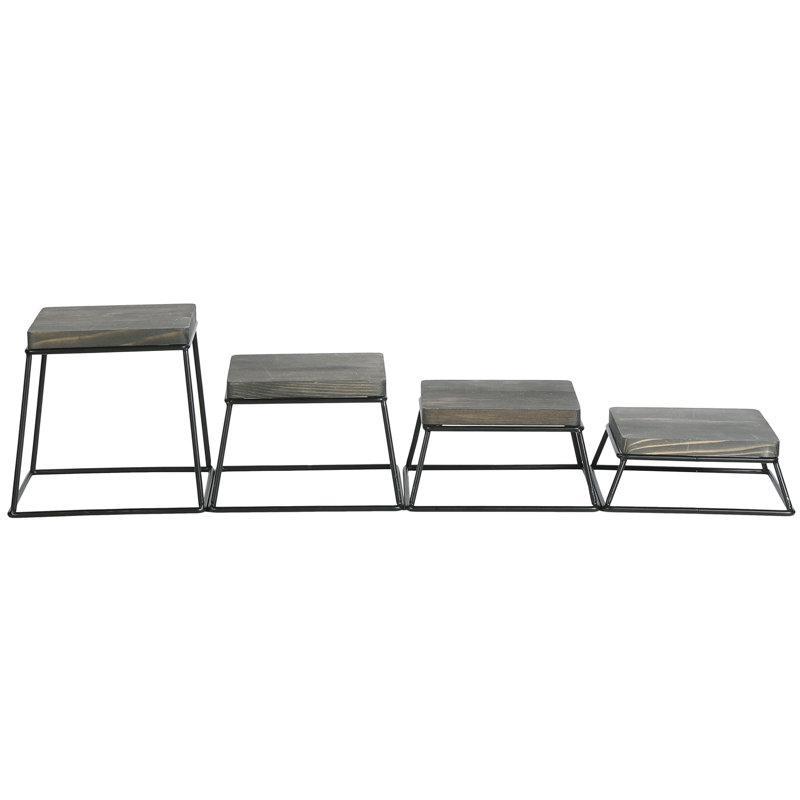 4-Piece Tiered Stand Set, Grey